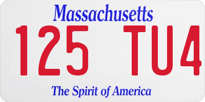 MA license plate 125TU4