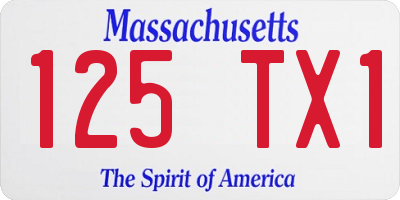MA license plate 125TX1