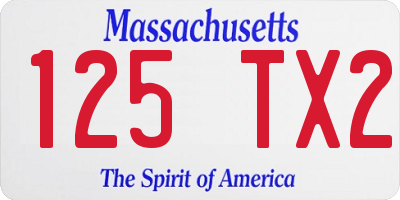 MA license plate 125TX2