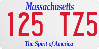 MA license plate 125TZ5