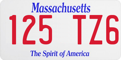MA license plate 125TZ6