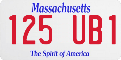 MA license plate 125UB1