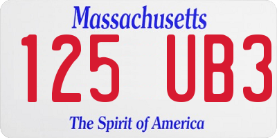 MA license plate 125UB3