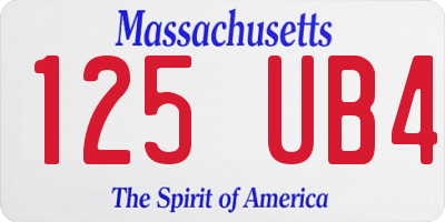 MA license plate 125UB4