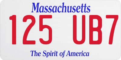 MA license plate 125UB7
