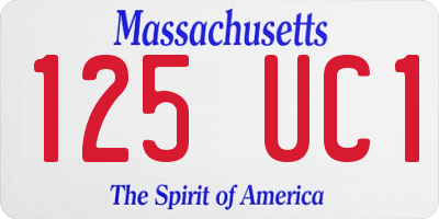 MA license plate 125UC1