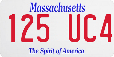 MA license plate 125UC4