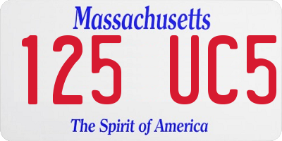 MA license plate 125UC5