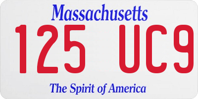 MA license plate 125UC9