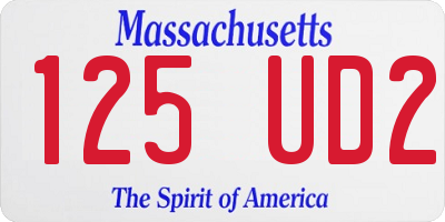 MA license plate 125UD2