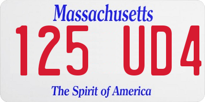MA license plate 125UD4