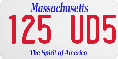 MA license plate 125UD5