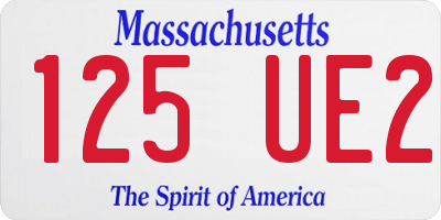 MA license plate 125UE2