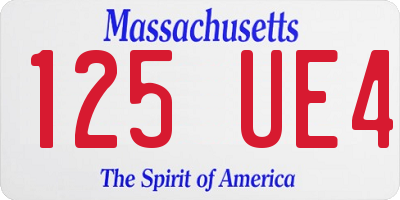 MA license plate 125UE4