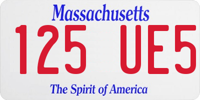 MA license plate 125UE5