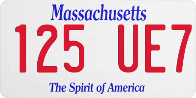 MA license plate 125UE7