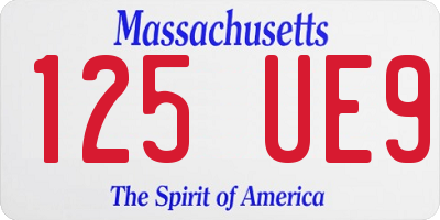 MA license plate 125UE9