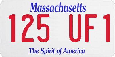MA license plate 125UF1