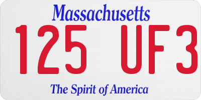 MA license plate 125UF3