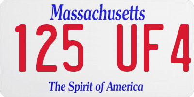 MA license plate 125UF4