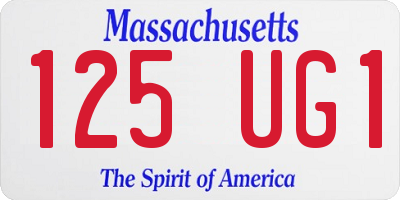 MA license plate 125UG1