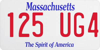 MA license plate 125UG4