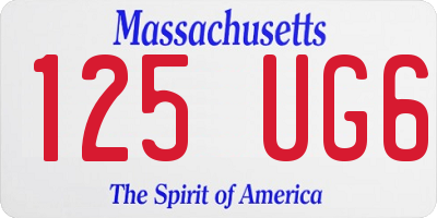 MA license plate 125UG6