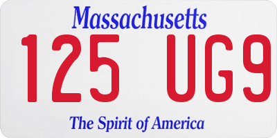 MA license plate 125UG9