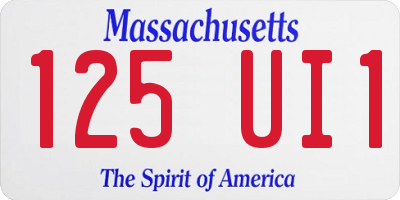 MA license plate 125UI1