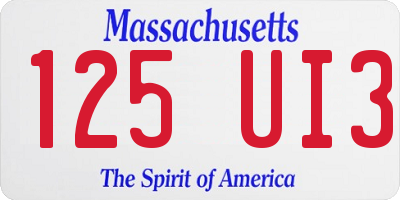 MA license plate 125UI3
