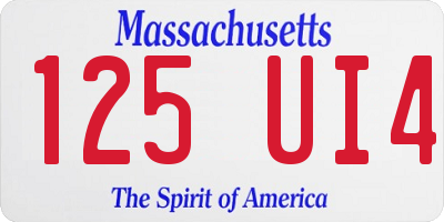 MA license plate 125UI4