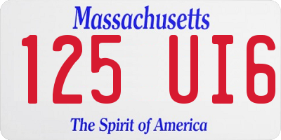 MA license plate 125UI6