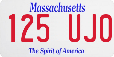 MA license plate 125UJ0