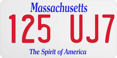 MA license plate 125UJ7