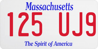 MA license plate 125UJ9