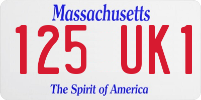 MA license plate 125UK1