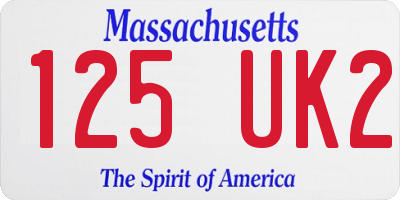 MA license plate 125UK2