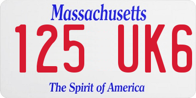 MA license plate 125UK6