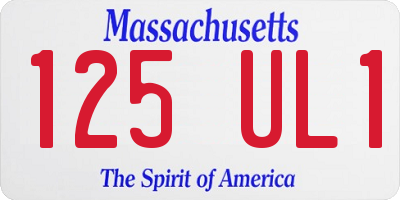 MA license plate 125UL1