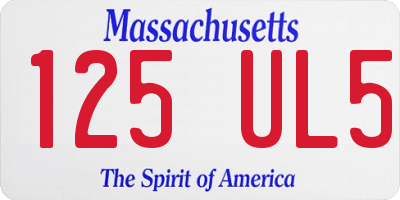 MA license plate 125UL5