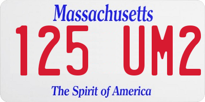 MA license plate 125UM2