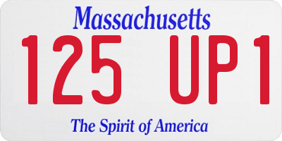 MA license plate 125UP1