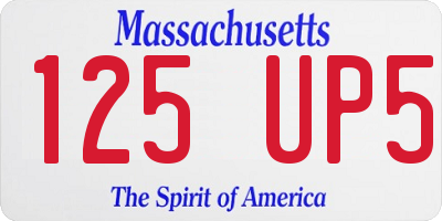 MA license plate 125UP5
