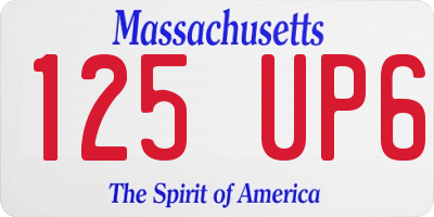 MA license plate 125UP6