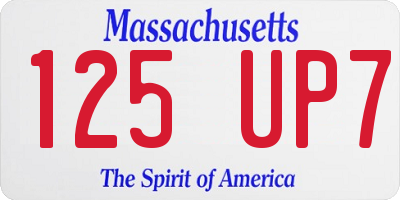 MA license plate 125UP7