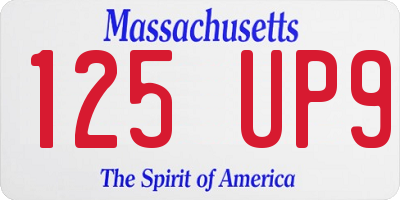 MA license plate 125UP9