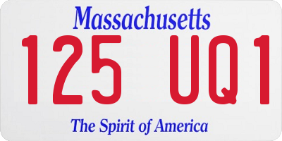 MA license plate 125UQ1