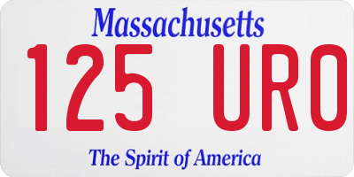 MA license plate 125UR0