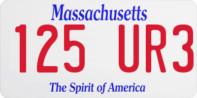 MA license plate 125UR3