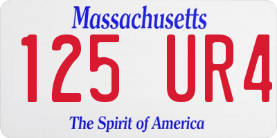 MA license plate 125UR4